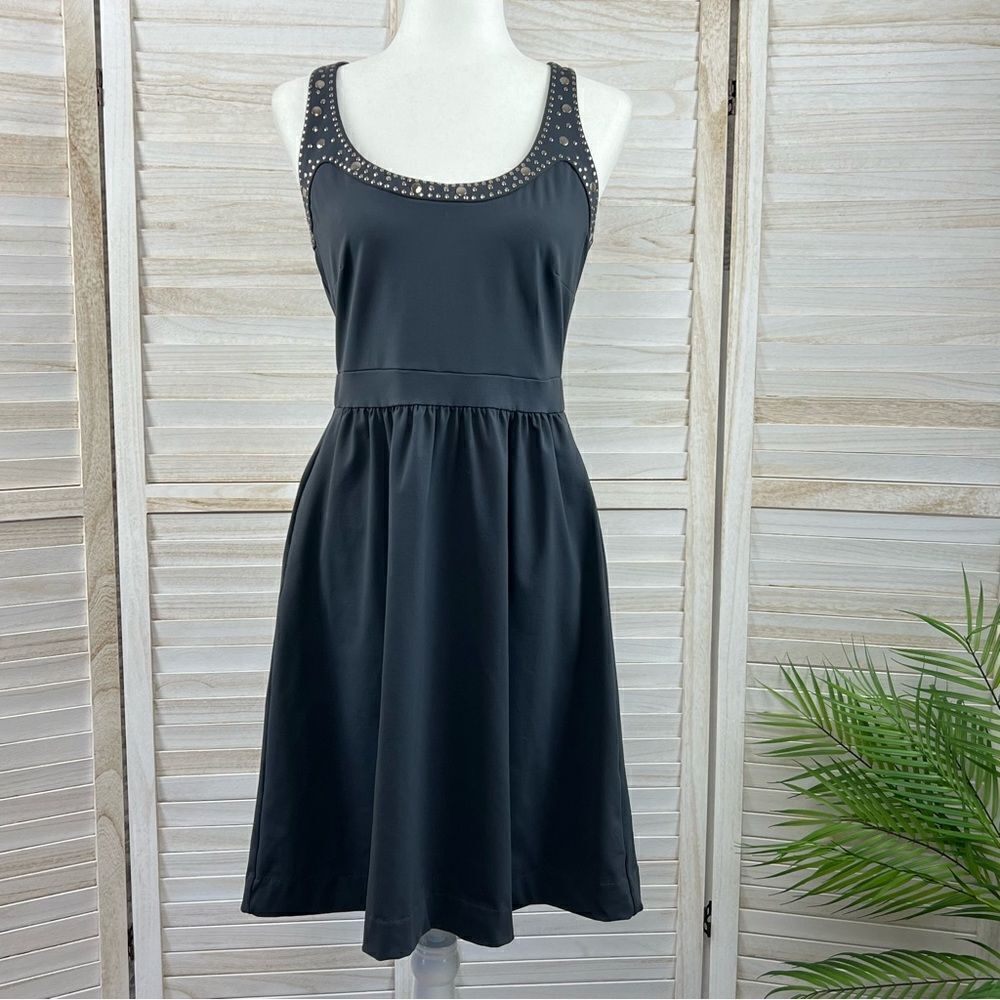 Cynthia Rowley Scoop Neck Embellished Scuba Dress Medium